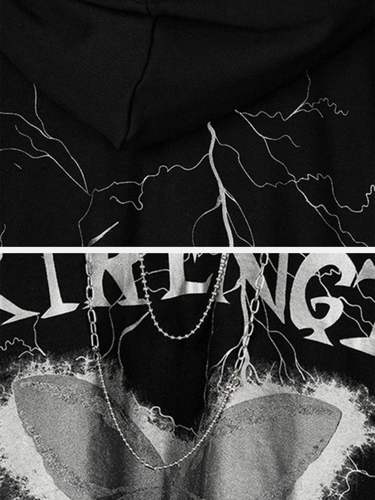 Dark Lightning Butterfly Chain Hoodie