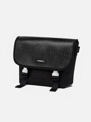 Combat Patchwork PU Buckle Messenger Bag