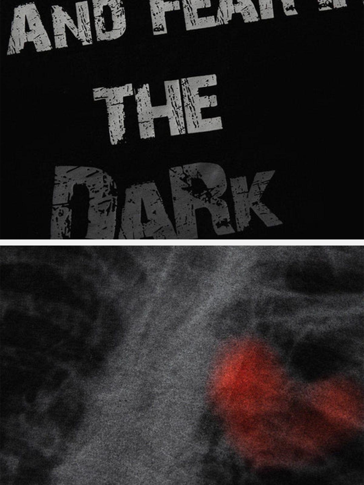 Dark Blurred Skull Heart Graphic Tee