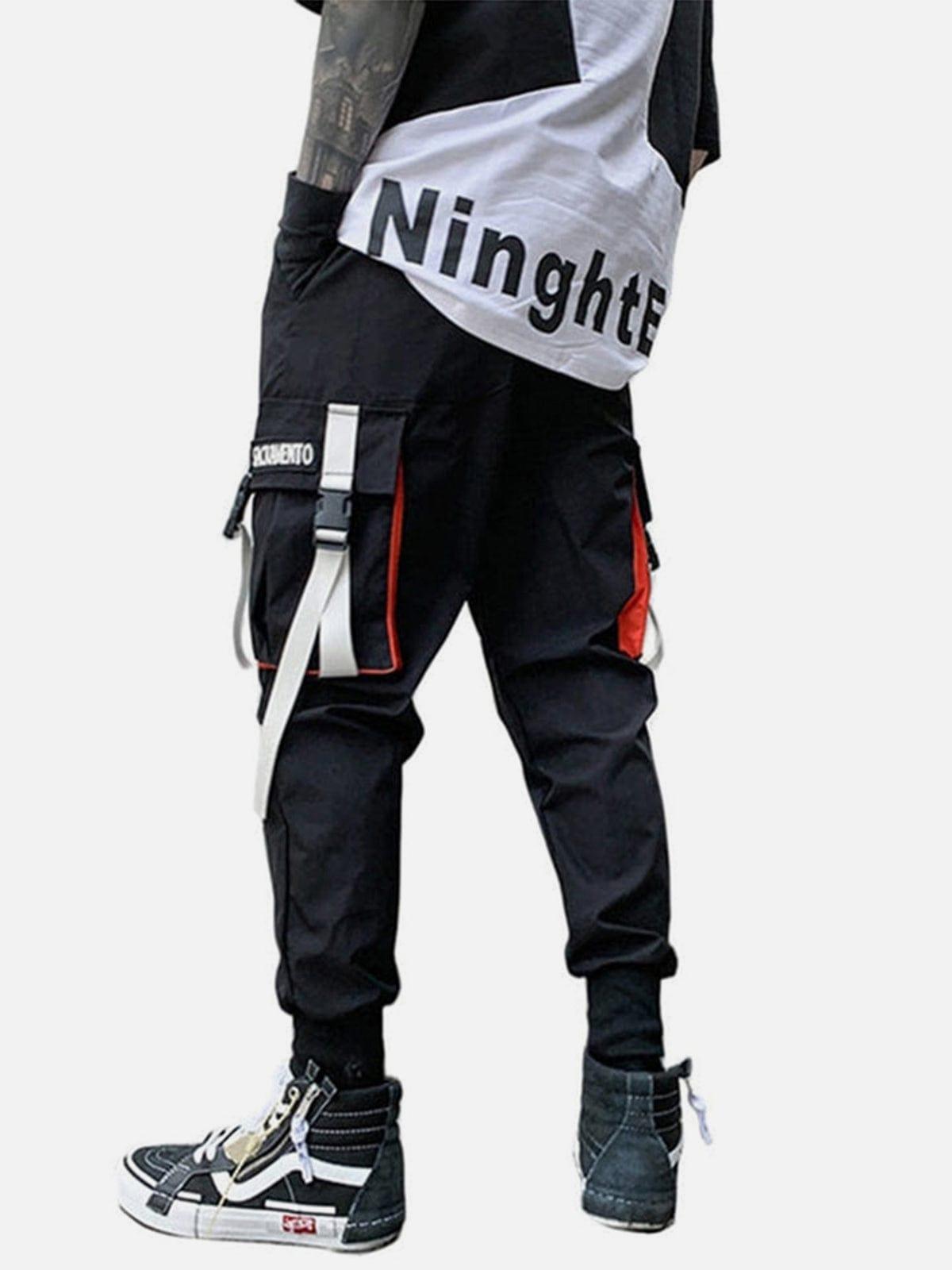 Techwear Patchwork Ribbons Cargo Pants