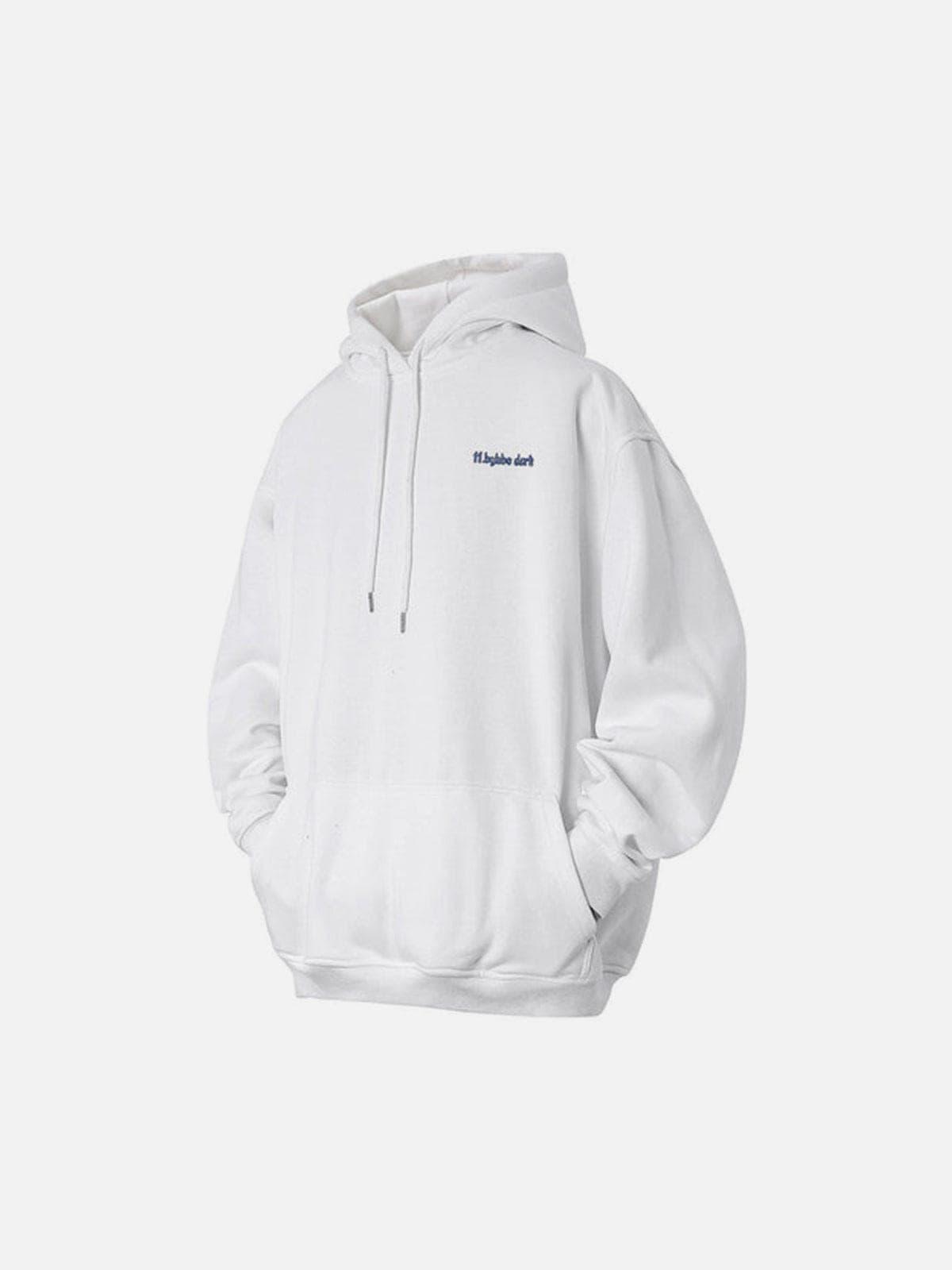 Solid Color Embroidery Oversized Hoodie