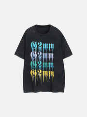 Nostalgic Colorful Letters Washed Cotton Graphic Tee