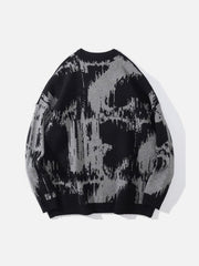 Tie Dye Embroidery Knitted Sweater