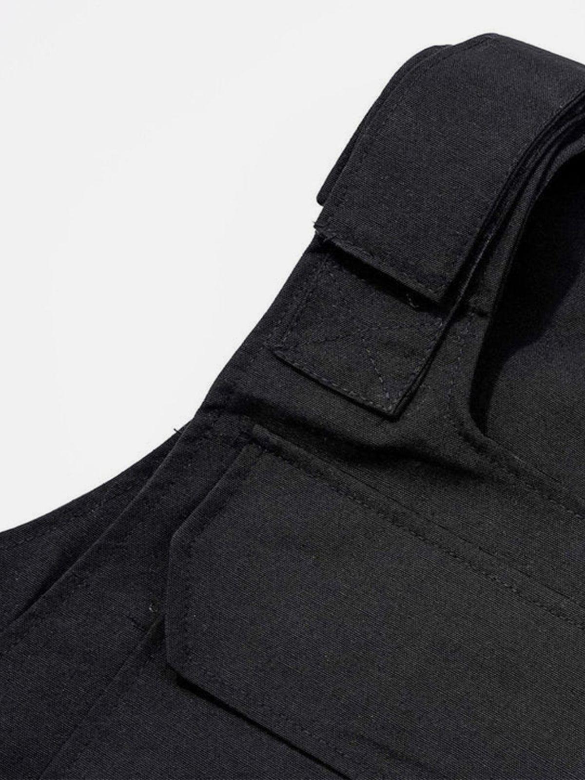 Techwear Velcro Print Pockets Vest