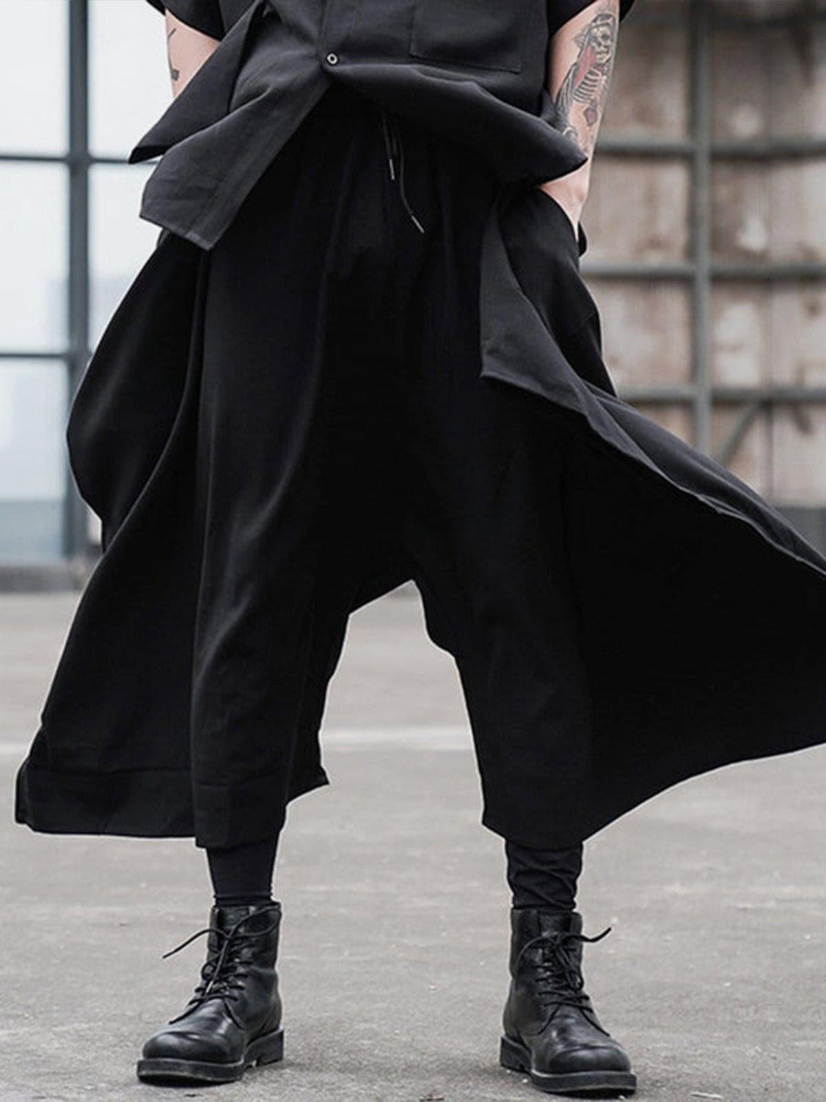 Dark Irregular Personality Oversized Culottes Pants