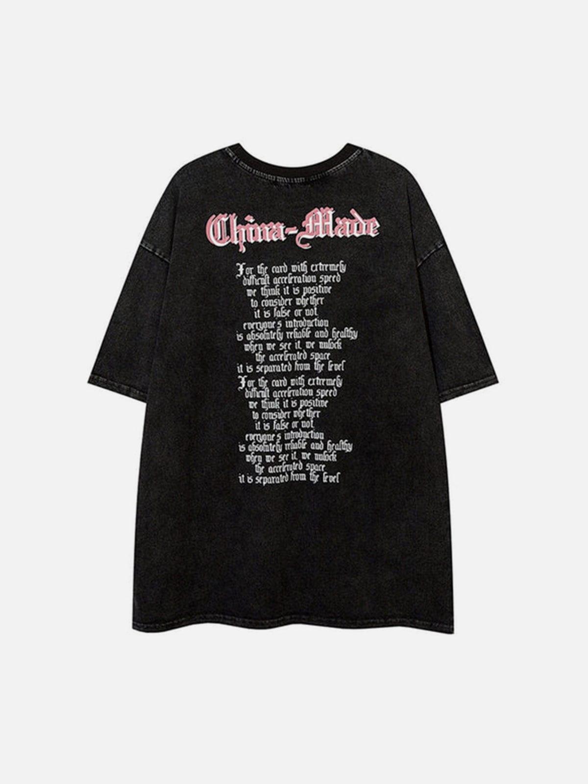 Washed Skeleton Torch Letters Graphic Tee