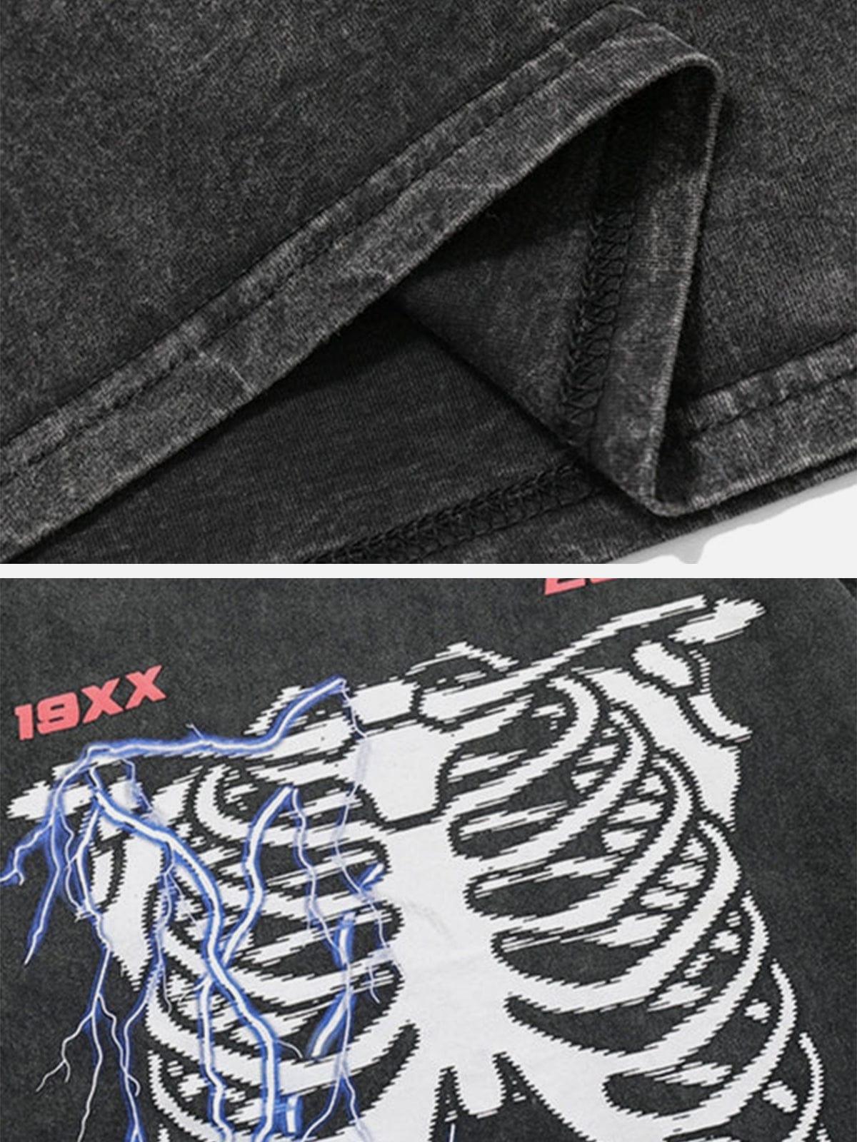 Washed Lightning Bone Graphic Tee