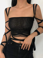 Solid Color Crop Strap Vest