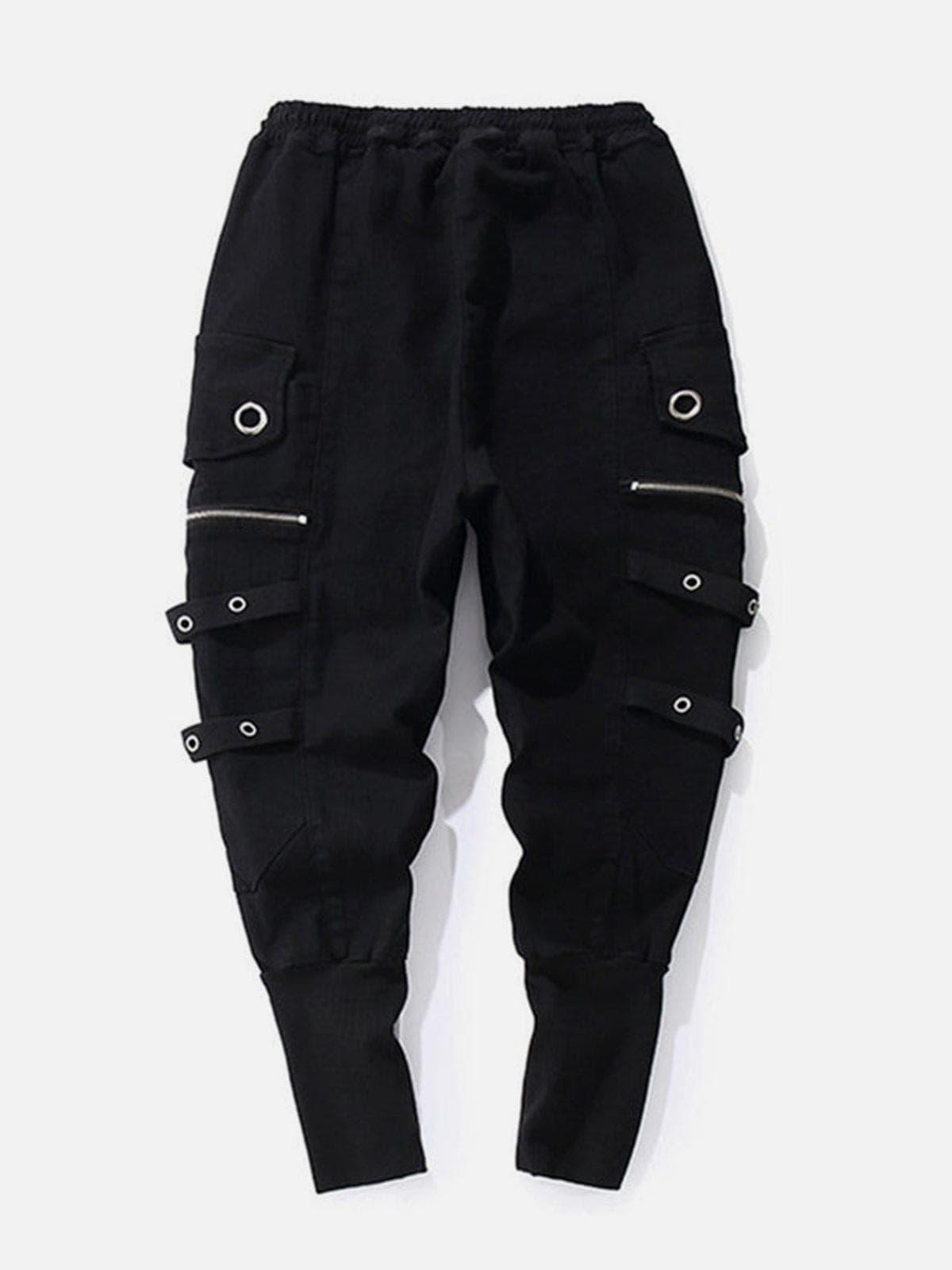 Zipper Multi Pockets Harem Pants