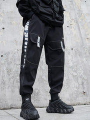 Techwear Side Zipper Print Cargo Pants