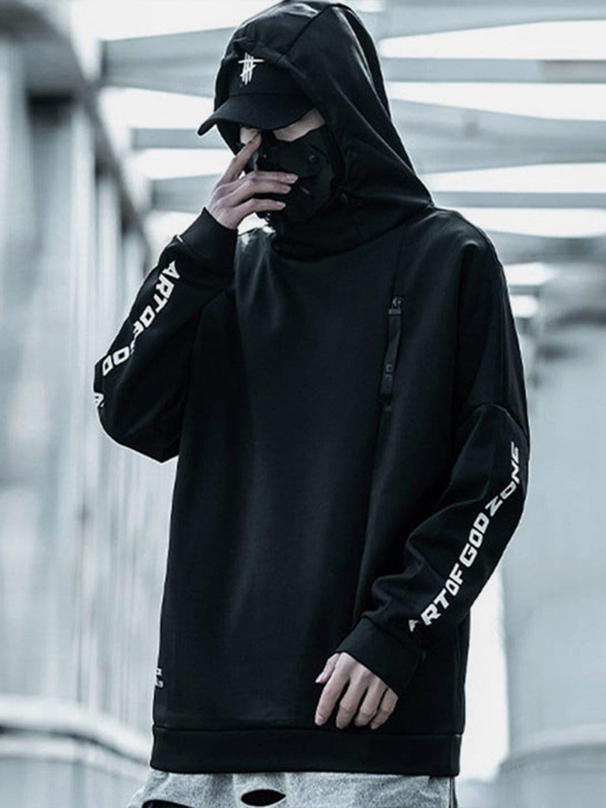 Function Side Zipper Turtleneck Hoodies