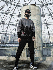 Dark Splash Ink Texture Knitted Sweater