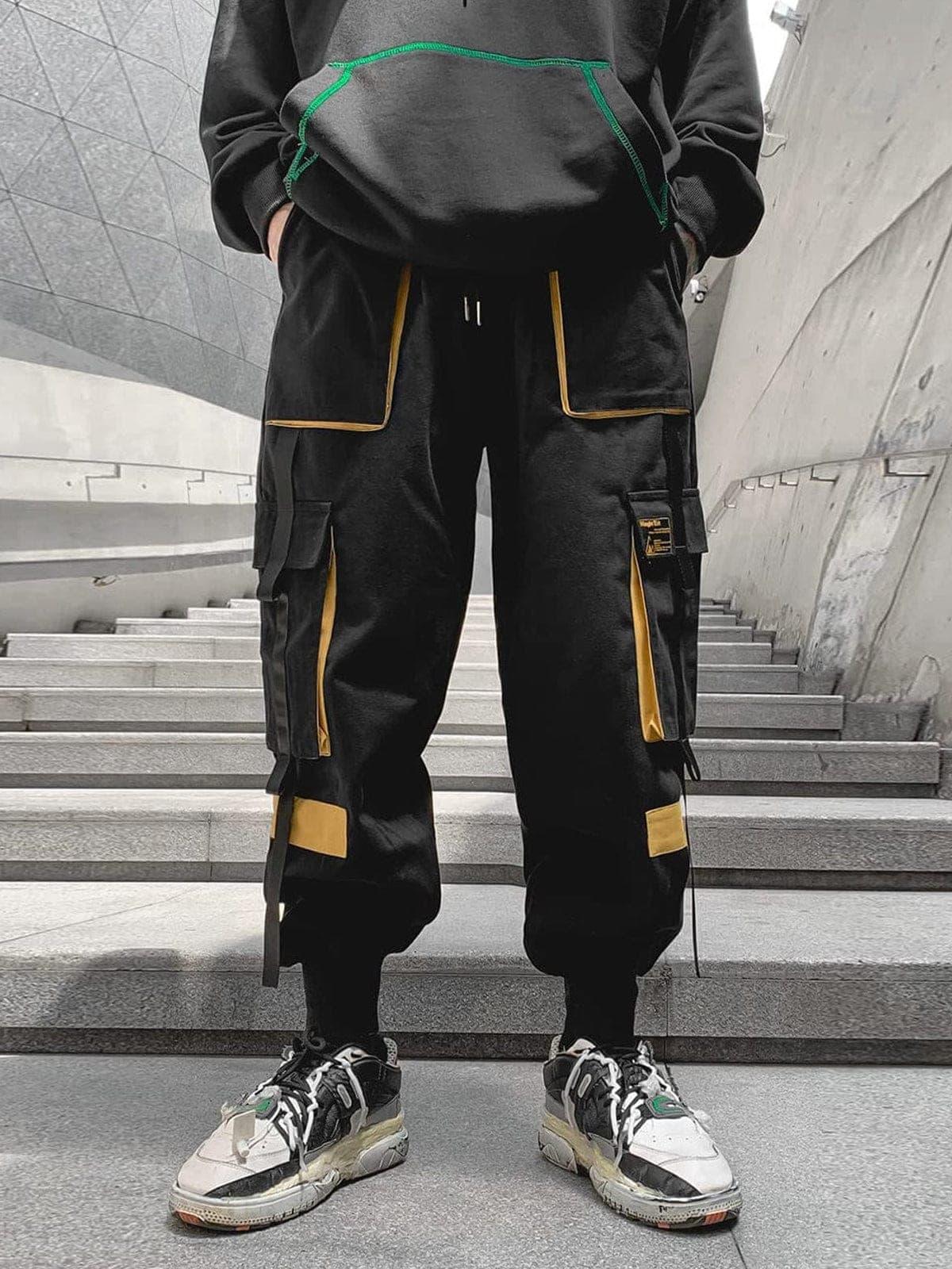 Function Patchwork Multi Pockets Cargo Pants