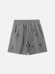 Ripped Hole Washed Shorts