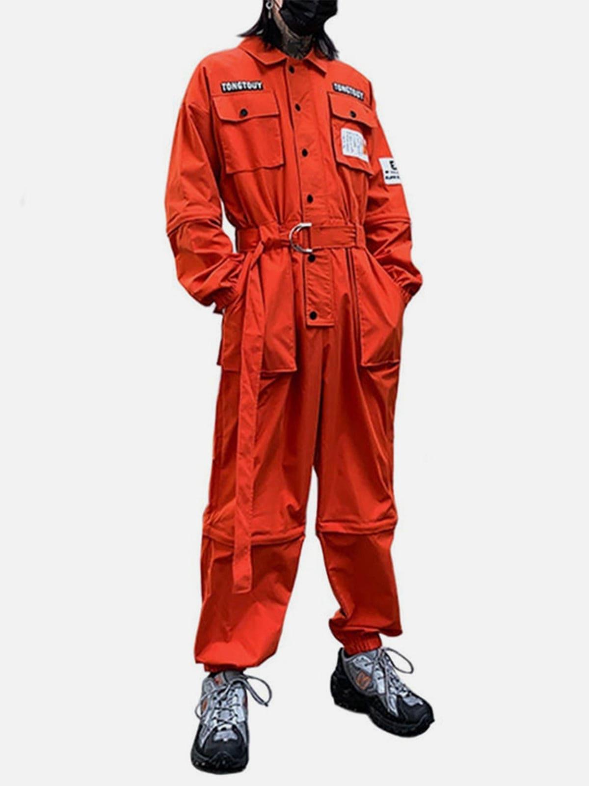 Function Removable Label Cargo Jumpsuit