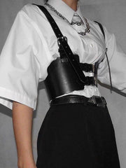 Personalized Punk Strap PU Sling Vest