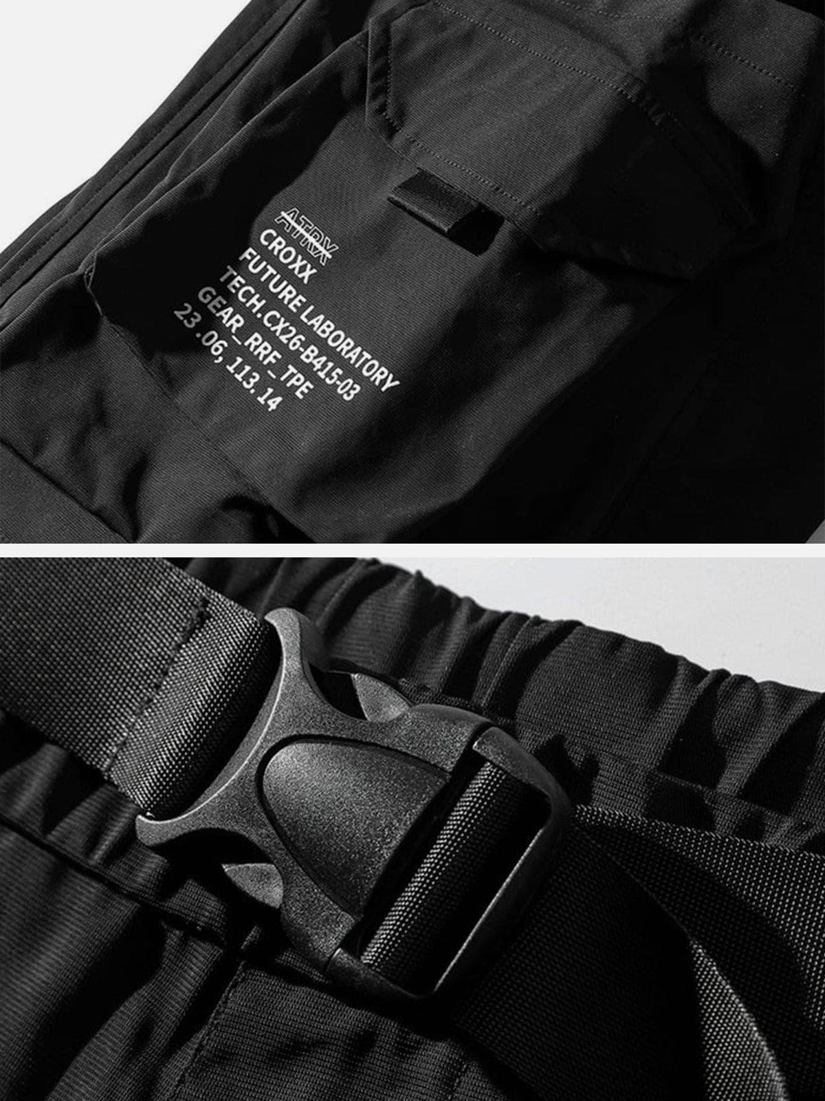 Dark Functional Big Pockets Nylon Shorts