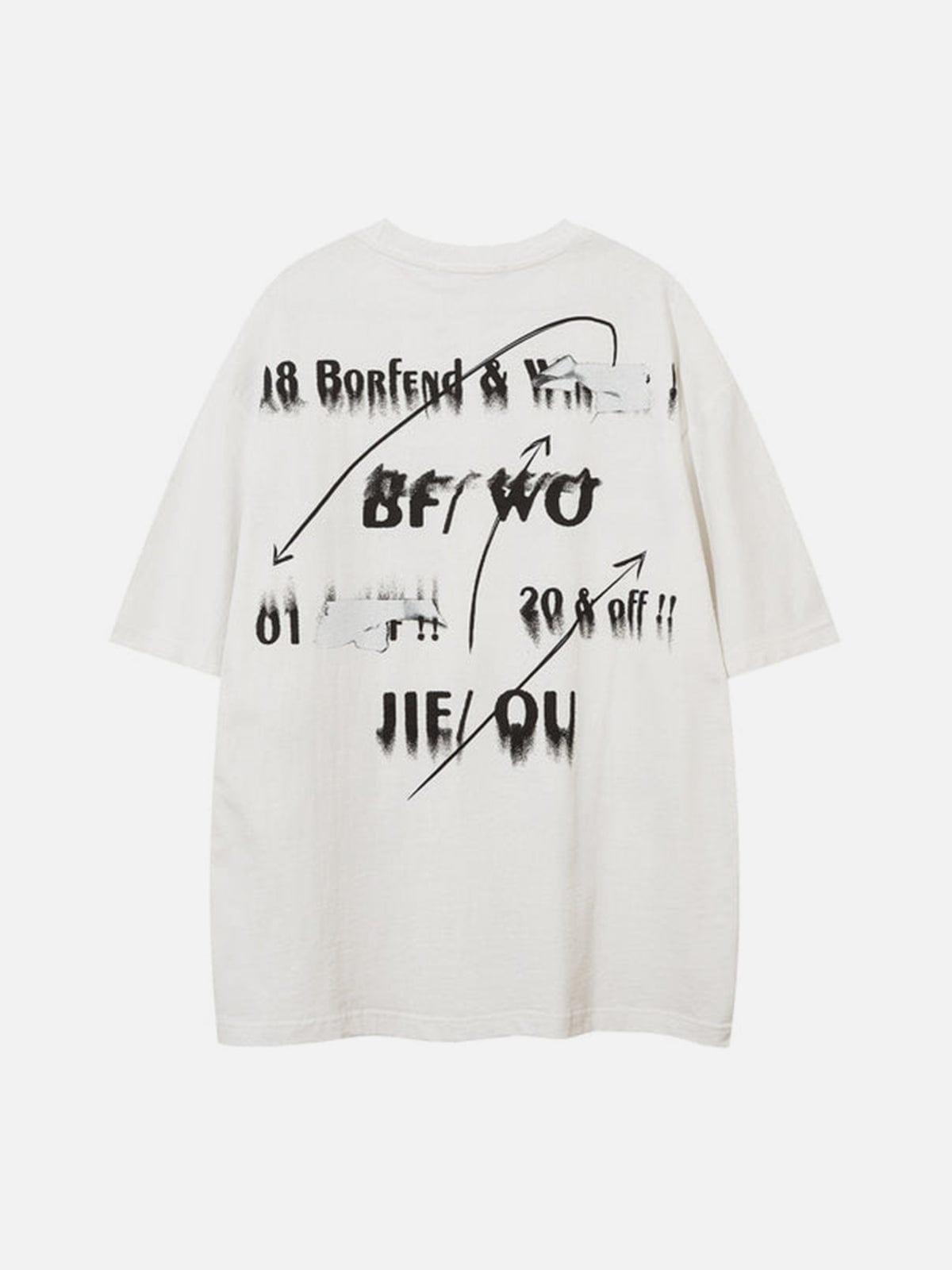 Neon Portrait Graffiti Cotton Graphic Tee