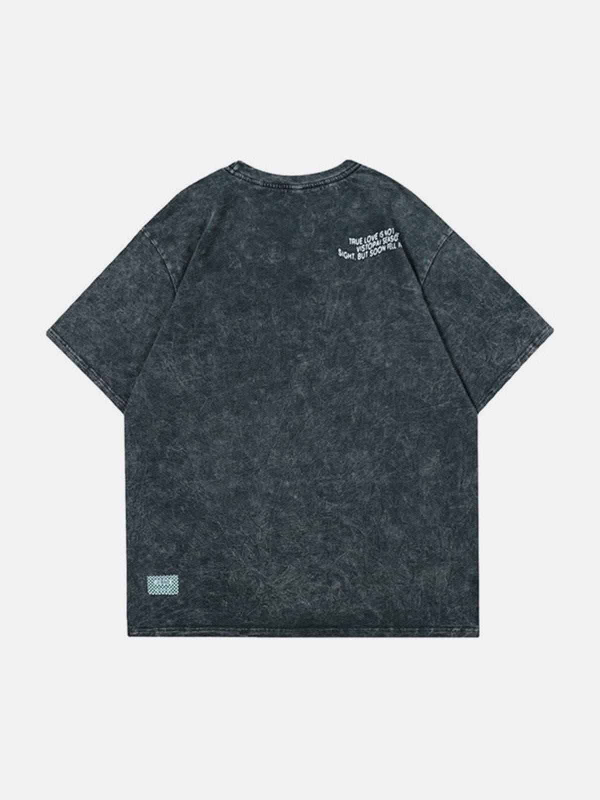 Heart Checkerboard Washed Graphic Tee