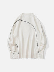 Bright Line Ripped Knitted Sweater