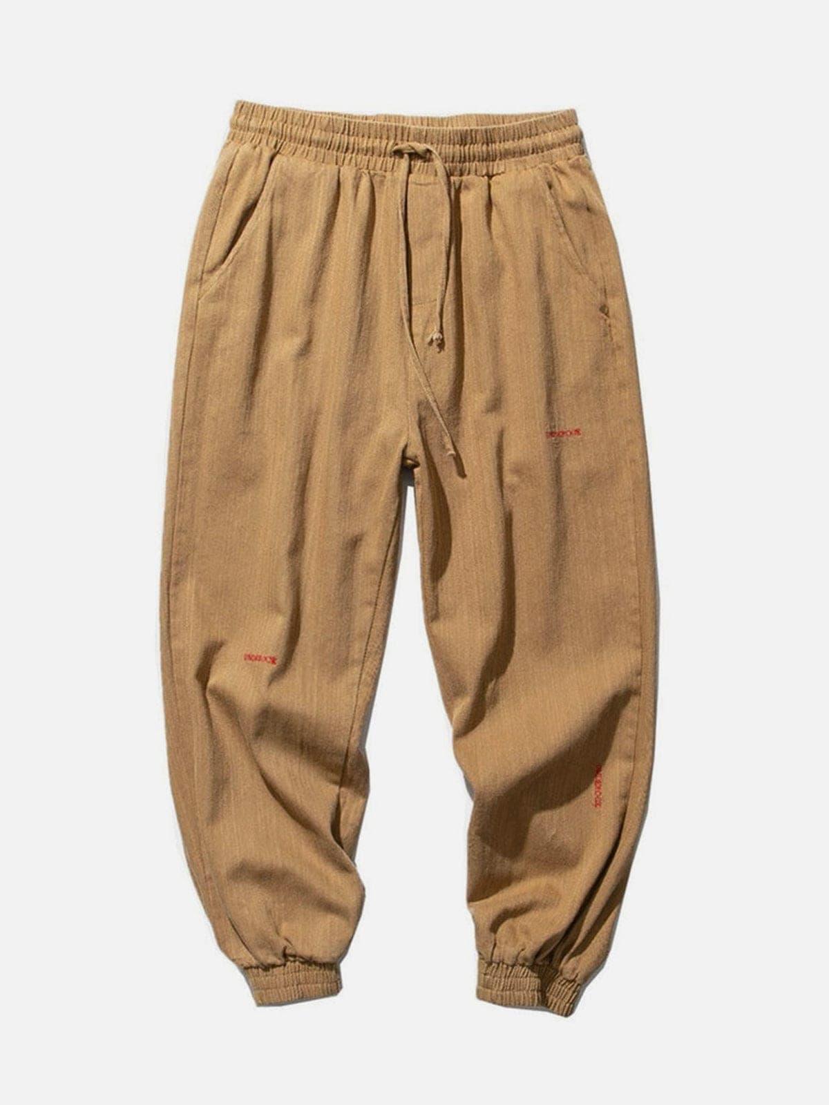 Letter Embroidery Harem Pants