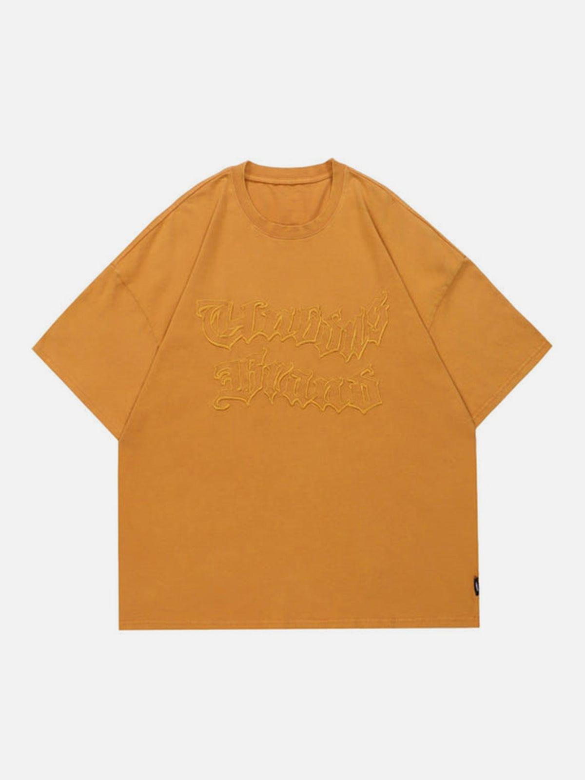 Irregular Embroidery Washed Graphic Tee