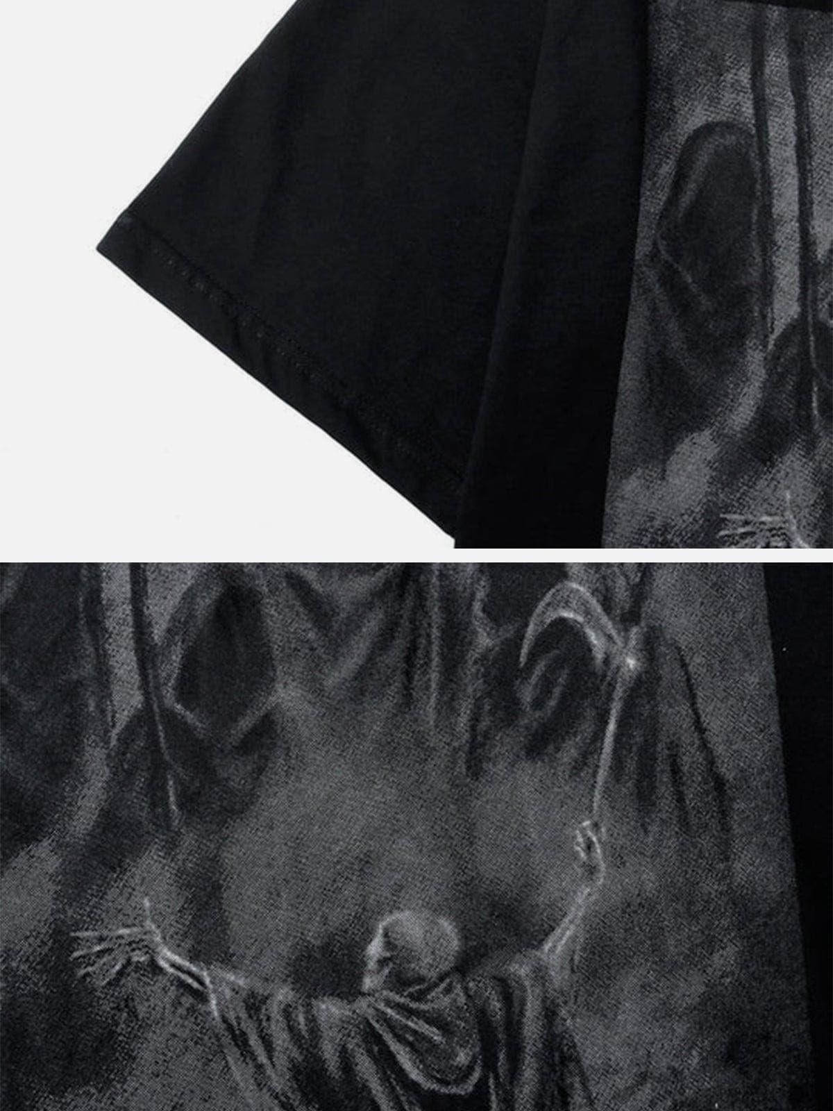 Dark Ghost Print Cotton Tee