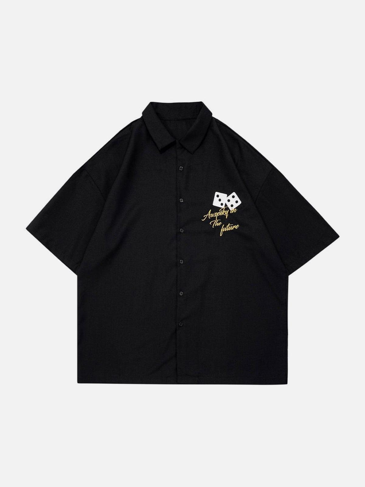 Dark Sieve Embroidery Shirt
