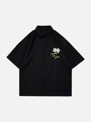 Dark Sieve Embroidery Shirt
