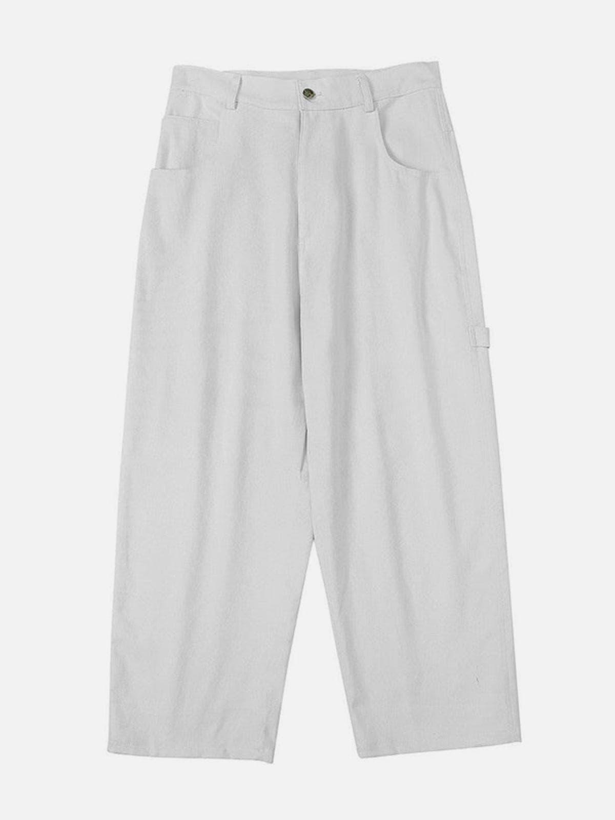 Solid Color Embroidery Pants