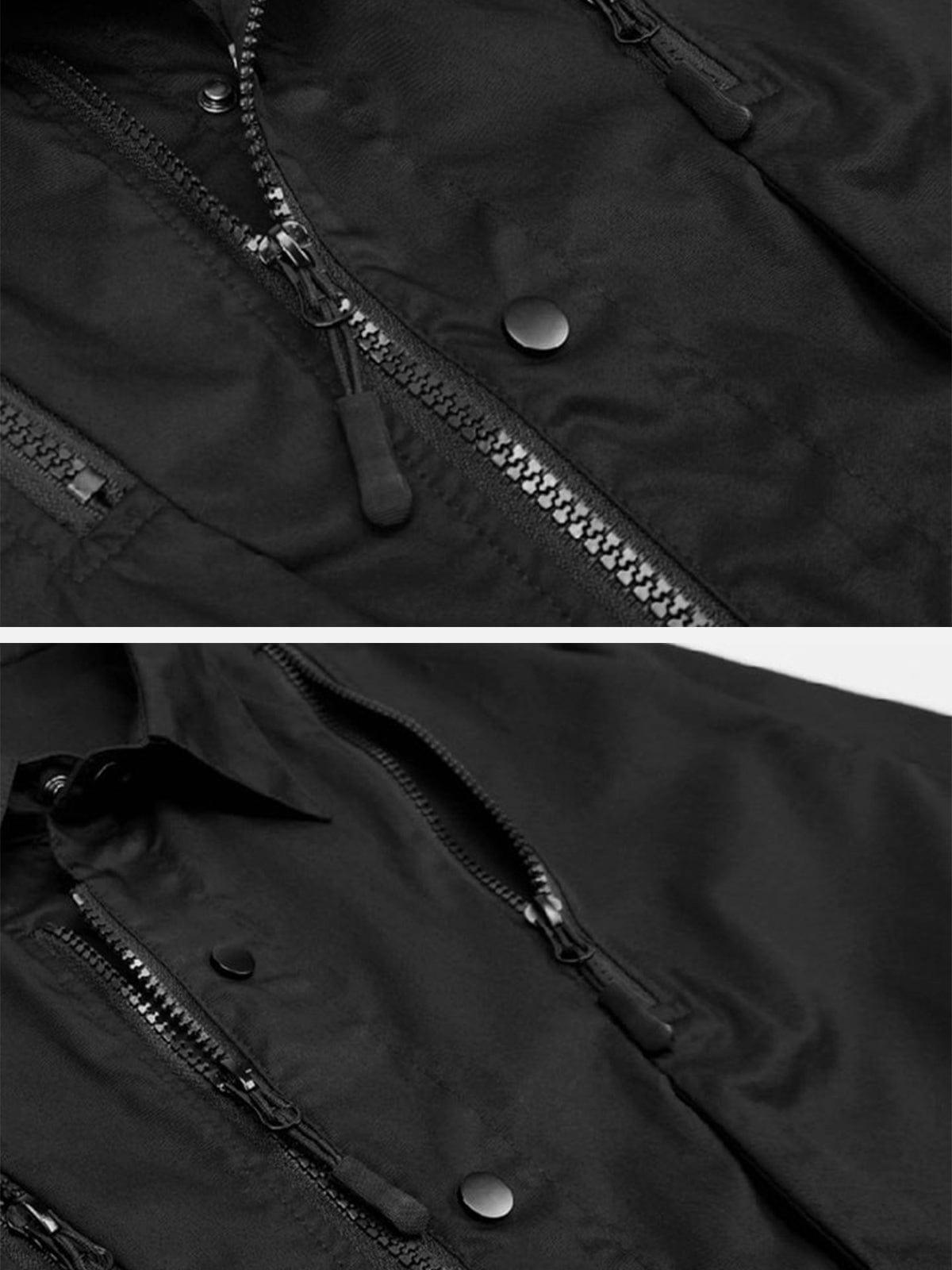 Multi-shape Zipper Buttons Jacket