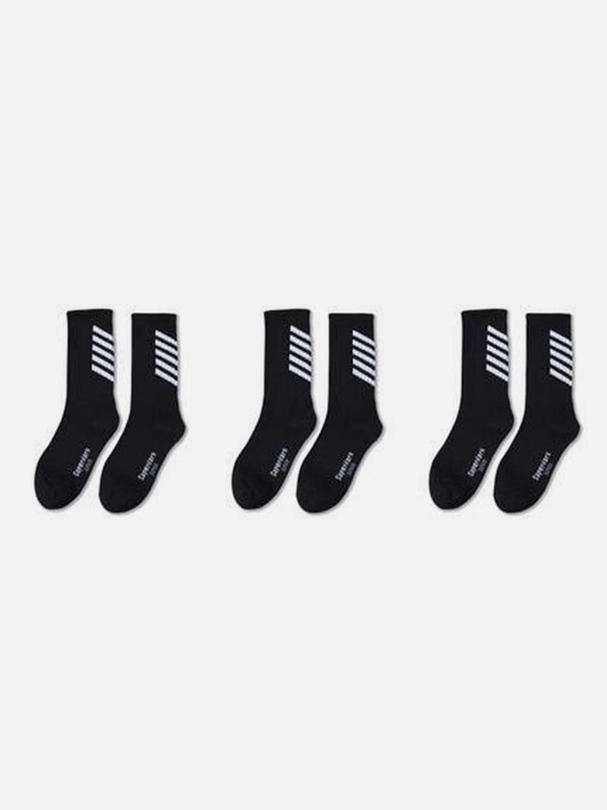 Striped Skateboard Socks 3PCS