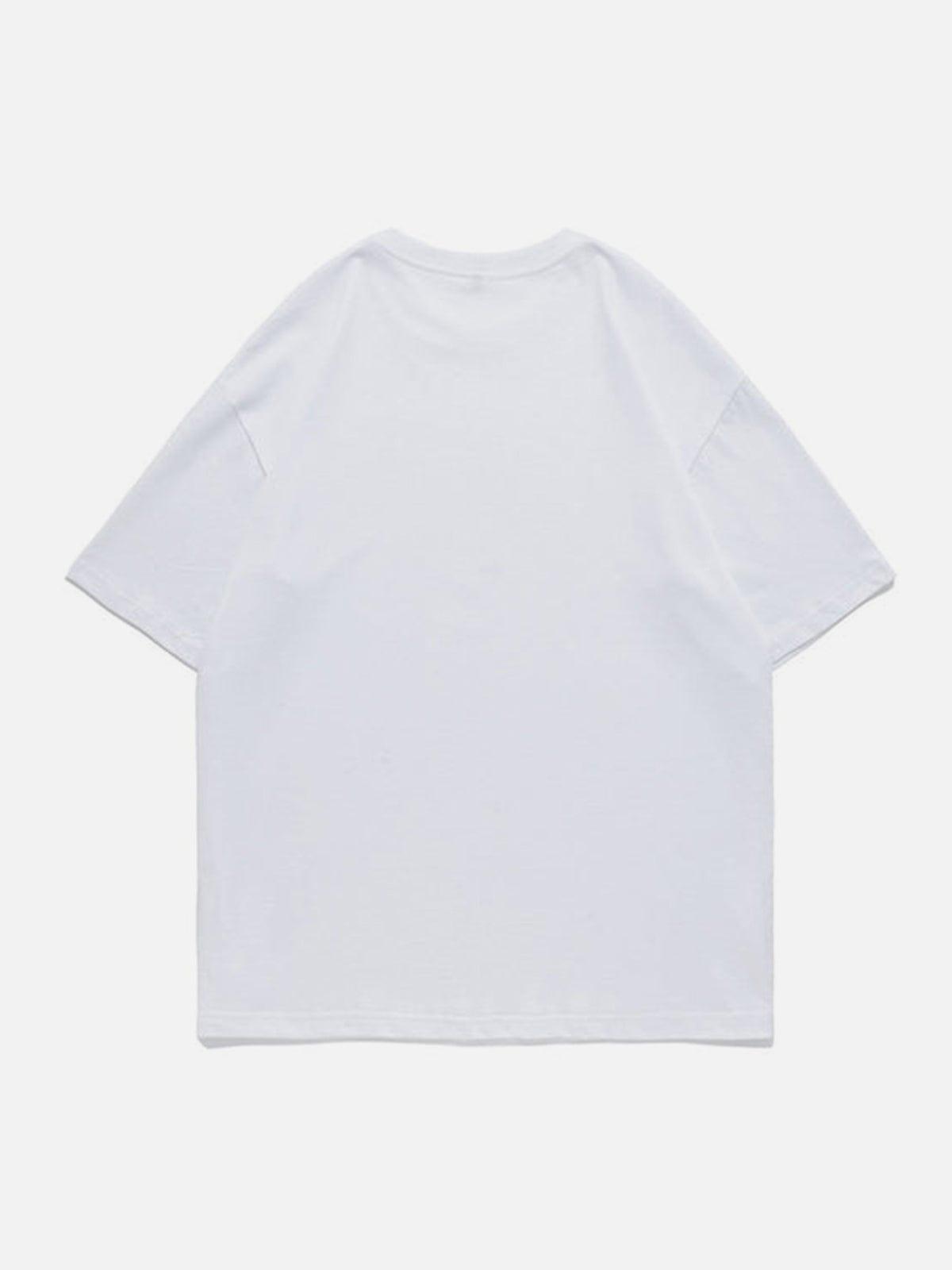 Deformation Graphic Solid Color Tee
