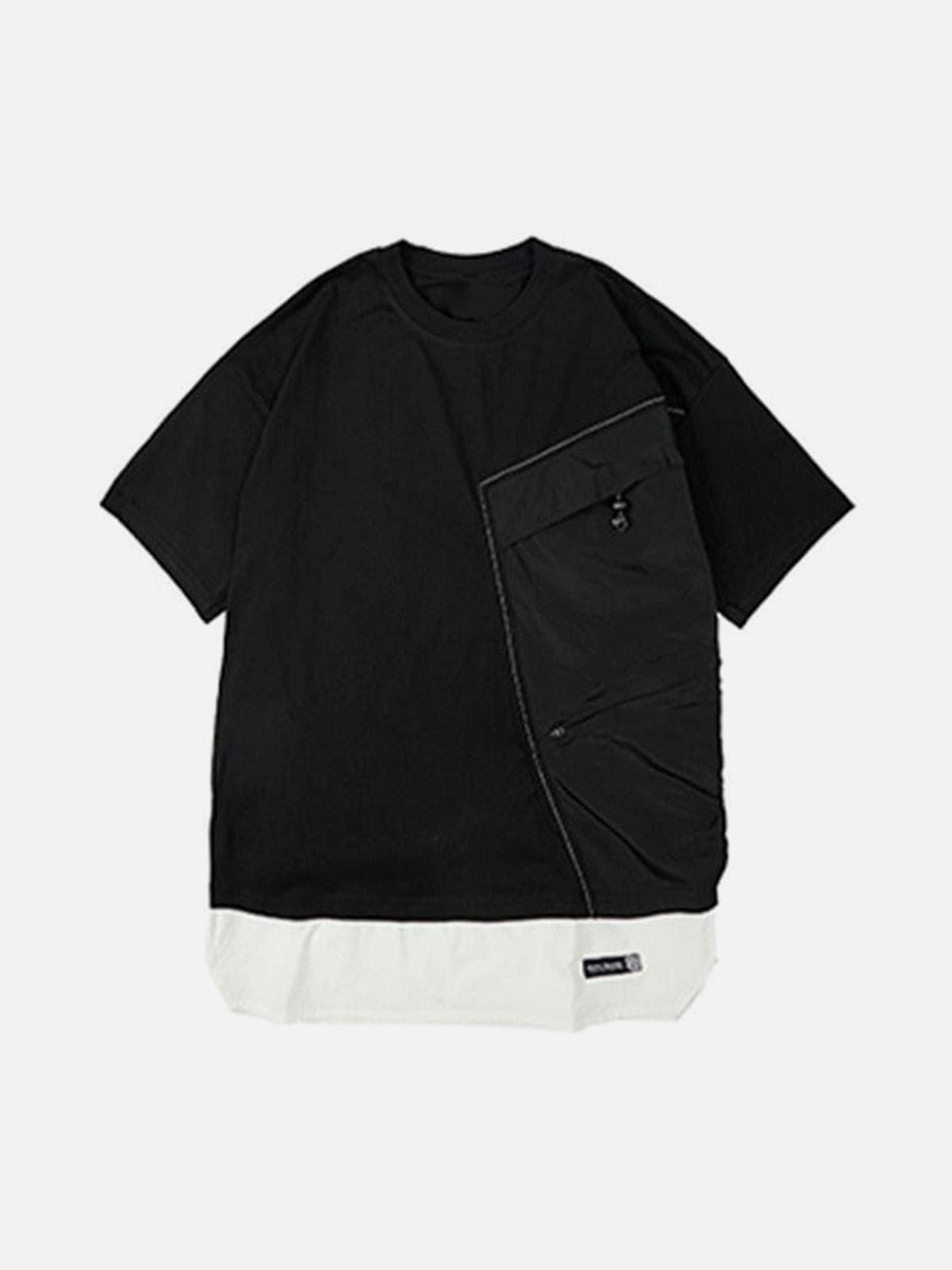 Cyberpunk Fake Two Patchwork Cotton Tee