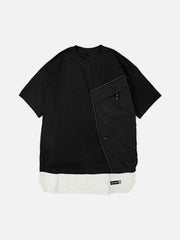 Cyberpunk Fake Two Patchwork Cotton Tee