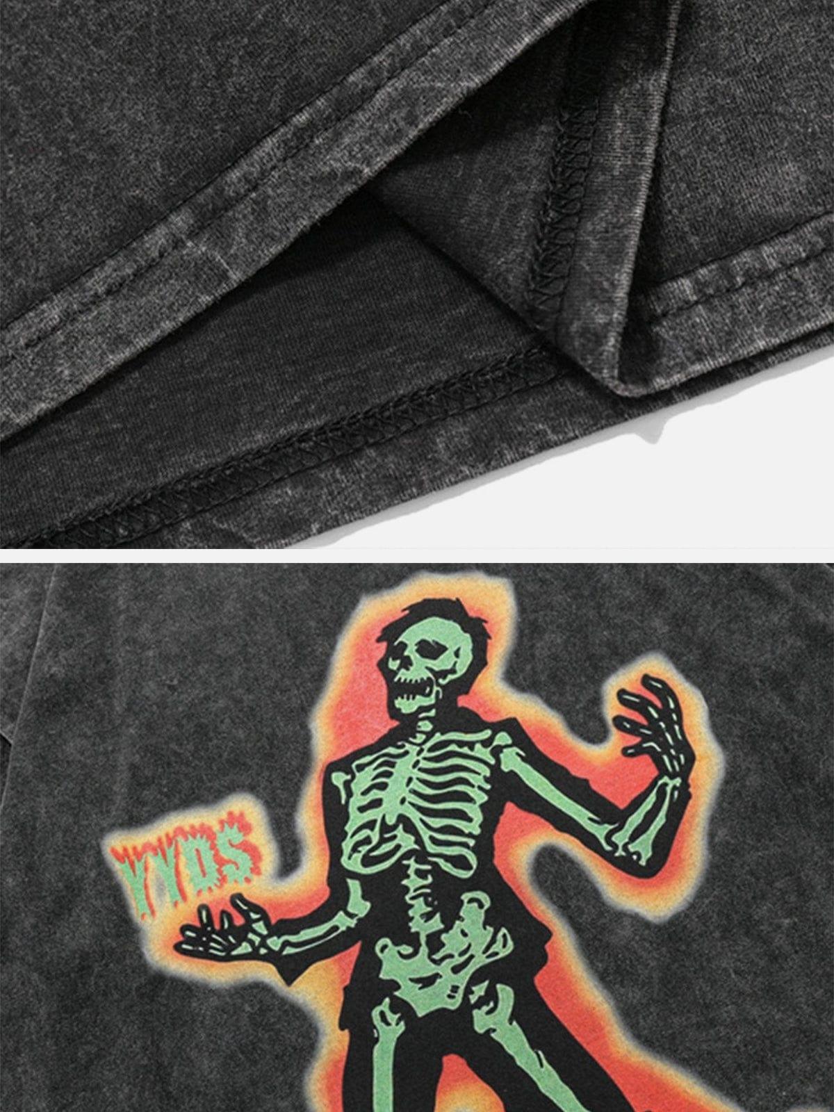 Electric Shock Skeleton Graphic Tee