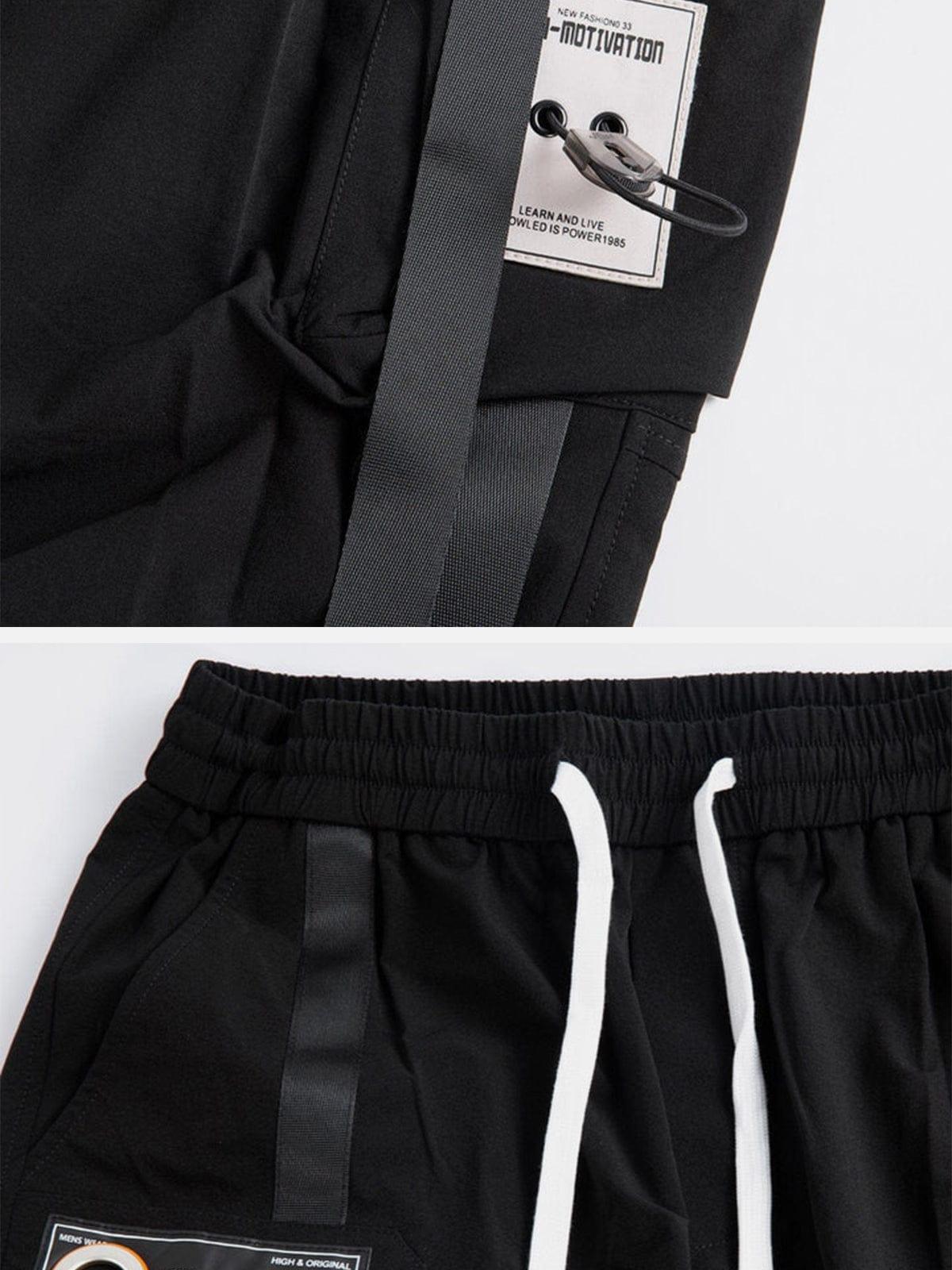 Ribbons Drawstring Function Cargo Pants