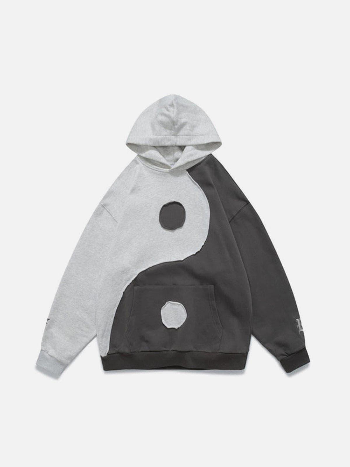 Yin Yang Gossip Patchwork Hoodie