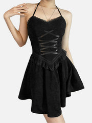 Straps Lace High Waist Dress