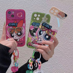 Kawaii Girl Flip Mirror Stand Phone Case