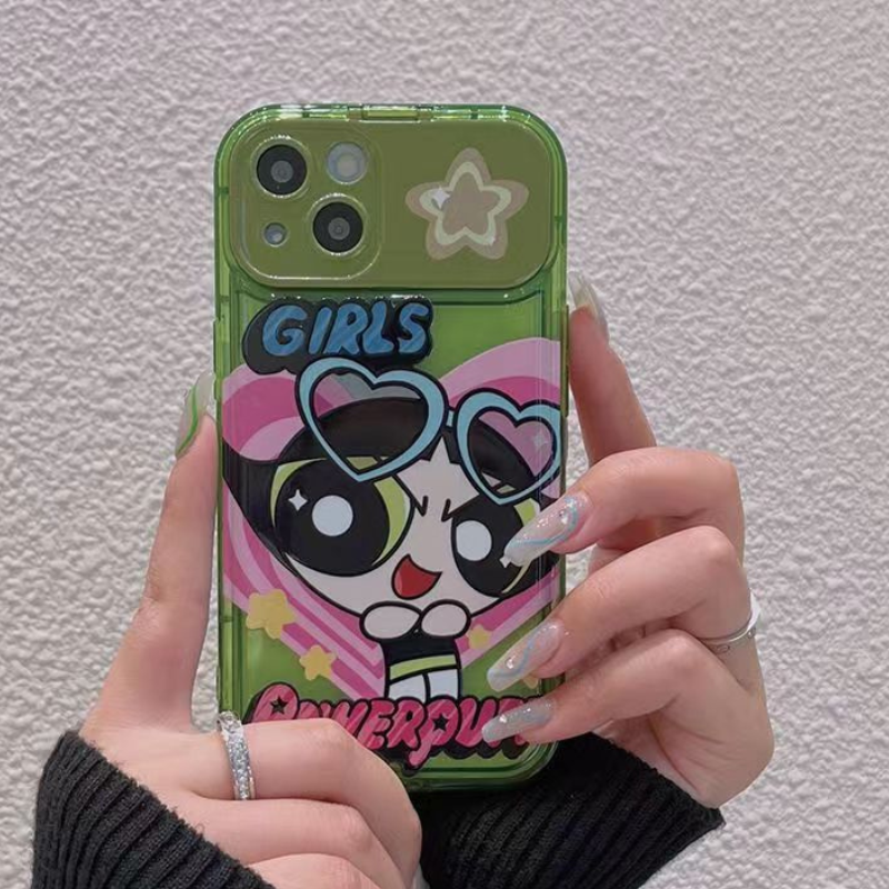 Kawaii Girl Flip Mirror Stand Phone Case