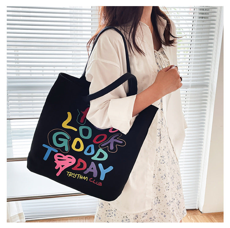 Rainbow Colored Alphabet Smiley Shoulder Bag