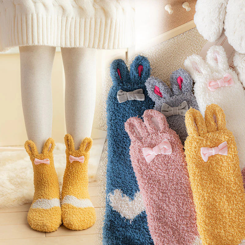 Bunny Ears Heart Floor Socks