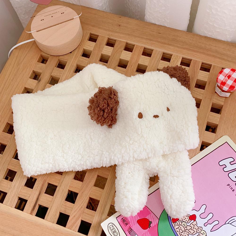 Cute Cartoon Puppy Plush Scarf