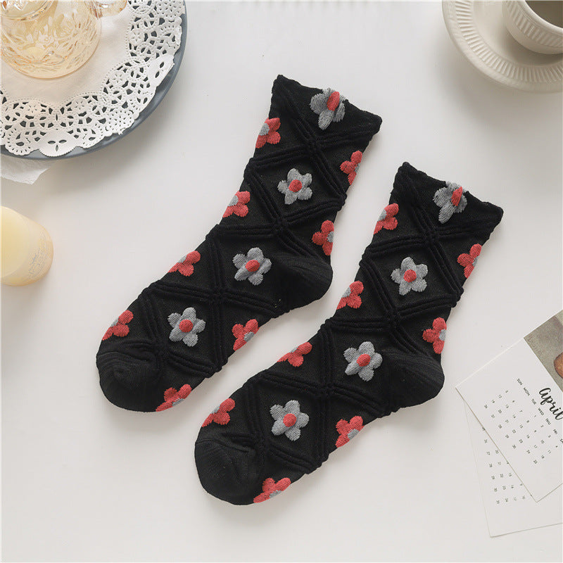 Retro Art Flowers Socks