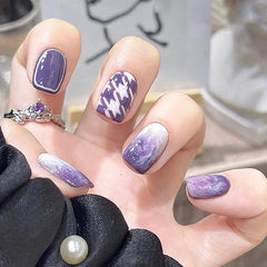 Purple Wearable Nails Finished Manicure