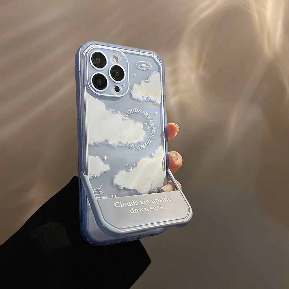 Blue Clouds Hidden Stand Phone Case