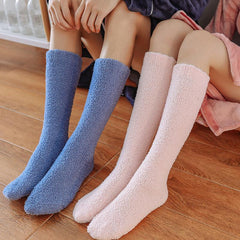 Pure color knee-length Floor Socks