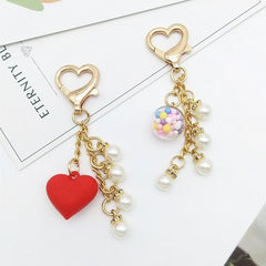 Korea Heart Pearl Keychain