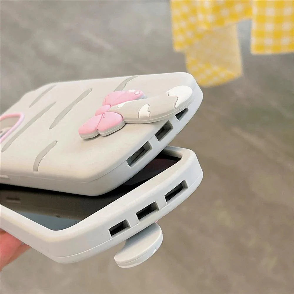 3D Cartoon Bowknot Cat Cute Phone Cases For iPhone 15 14 Plus 13 12 11 Pro Max